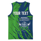 Personalized Canberra Raiders Basketball Jersey Dynamic Lightning Mascot Rugby Australia