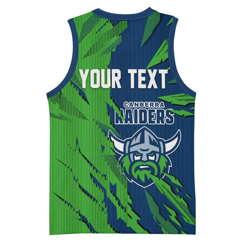 Personalized Canberra Raiders Basketball Jersey Dynamic Lightning Mascot Rugby Australia