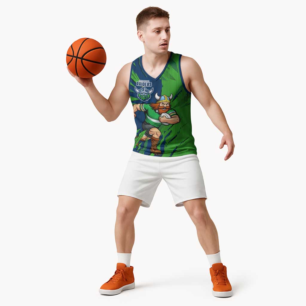Personalized Canberra Raiders Basketball Jersey Dynamic Lightning Mascot Rugby Australia