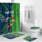 Personalized Canberra Raiders Bathroom Set Dynamic Lightning Mascot Rugby Australia