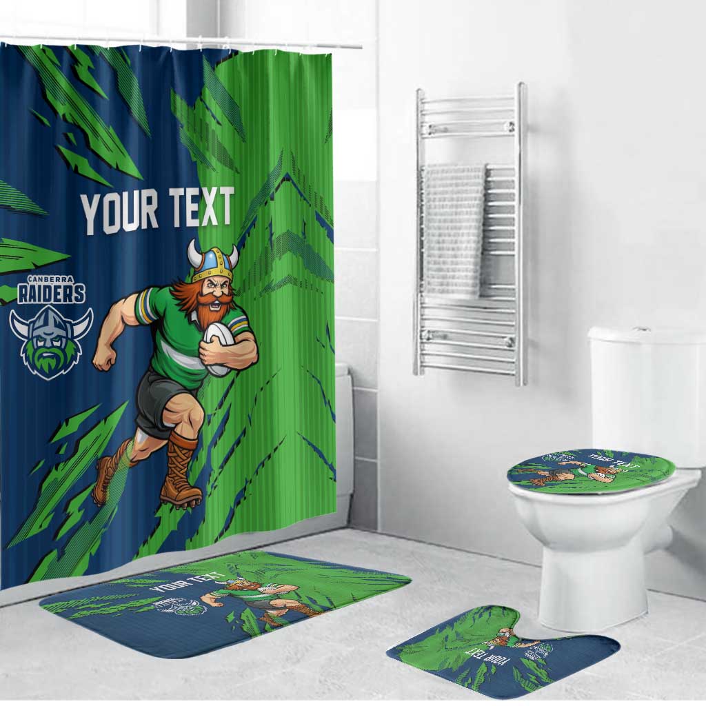 Personalized Canberra Raiders Bathroom Set Dynamic Lightning Mascot Rugby Australia