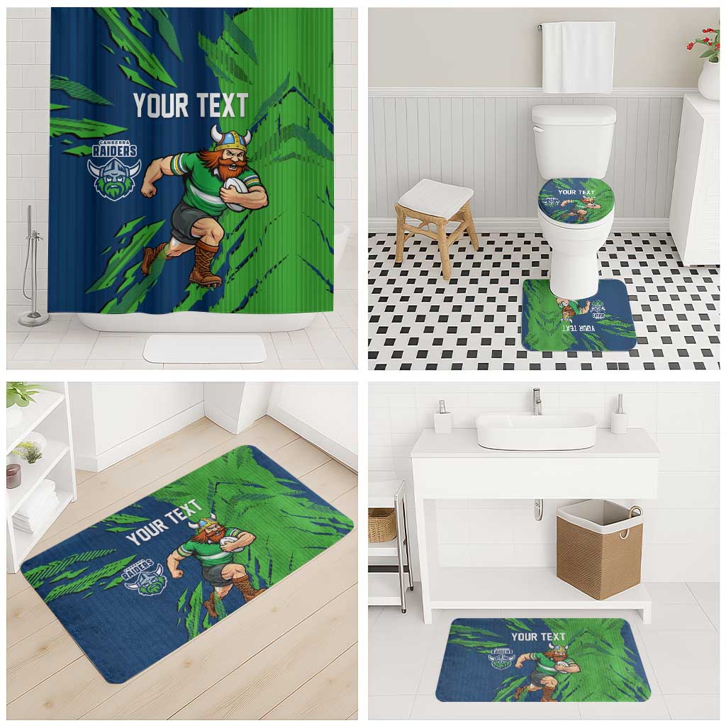 Personalized Canberra Raiders Bathroom Set Dynamic Lightning Mascot Rugby Australia