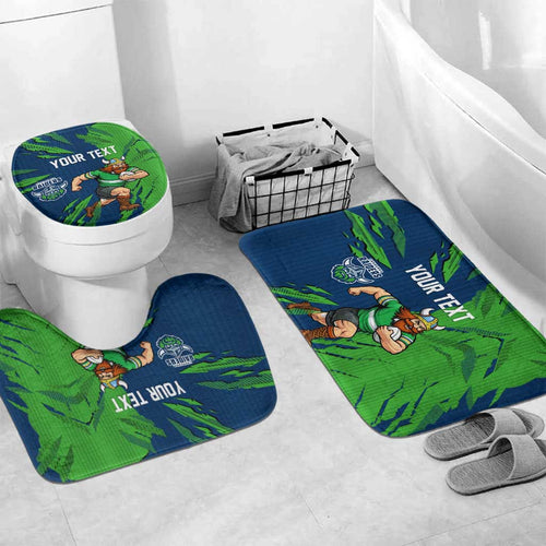 Personalized Canberra Raiders Bathroom Set Dynamic Lightning Mascot Rugby Australia