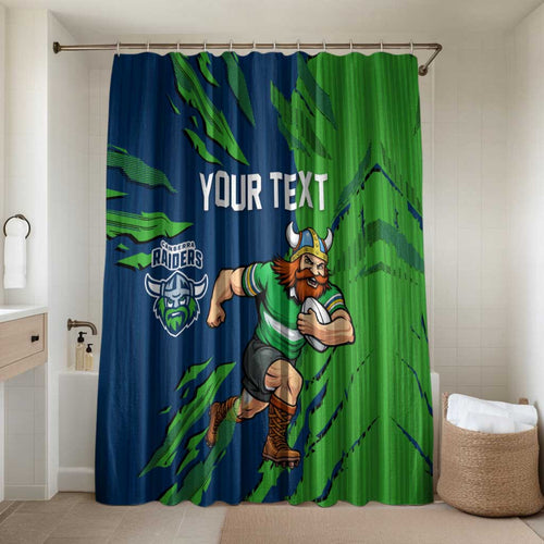 Personalized Canberra Raiders Bathroom Set Dynamic Lightning Mascot Rugby Australia