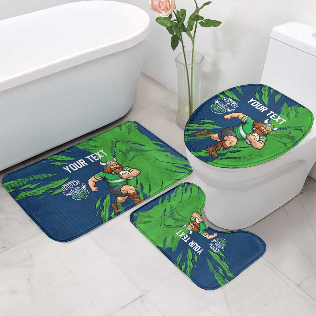 Personalized Canberra Raiders Bathroom Set Dynamic Lightning Mascot Rugby Australia