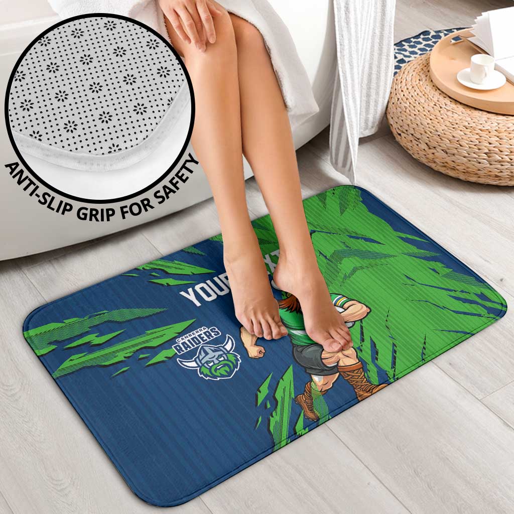 Personalized Canberra Raiders Bathroom Set Dynamic Lightning Mascot Rugby Australia