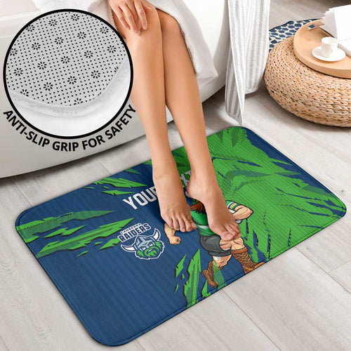Personalized Canberra Raiders Bathroom Set Dynamic Lightning Mascot Rugby Australia