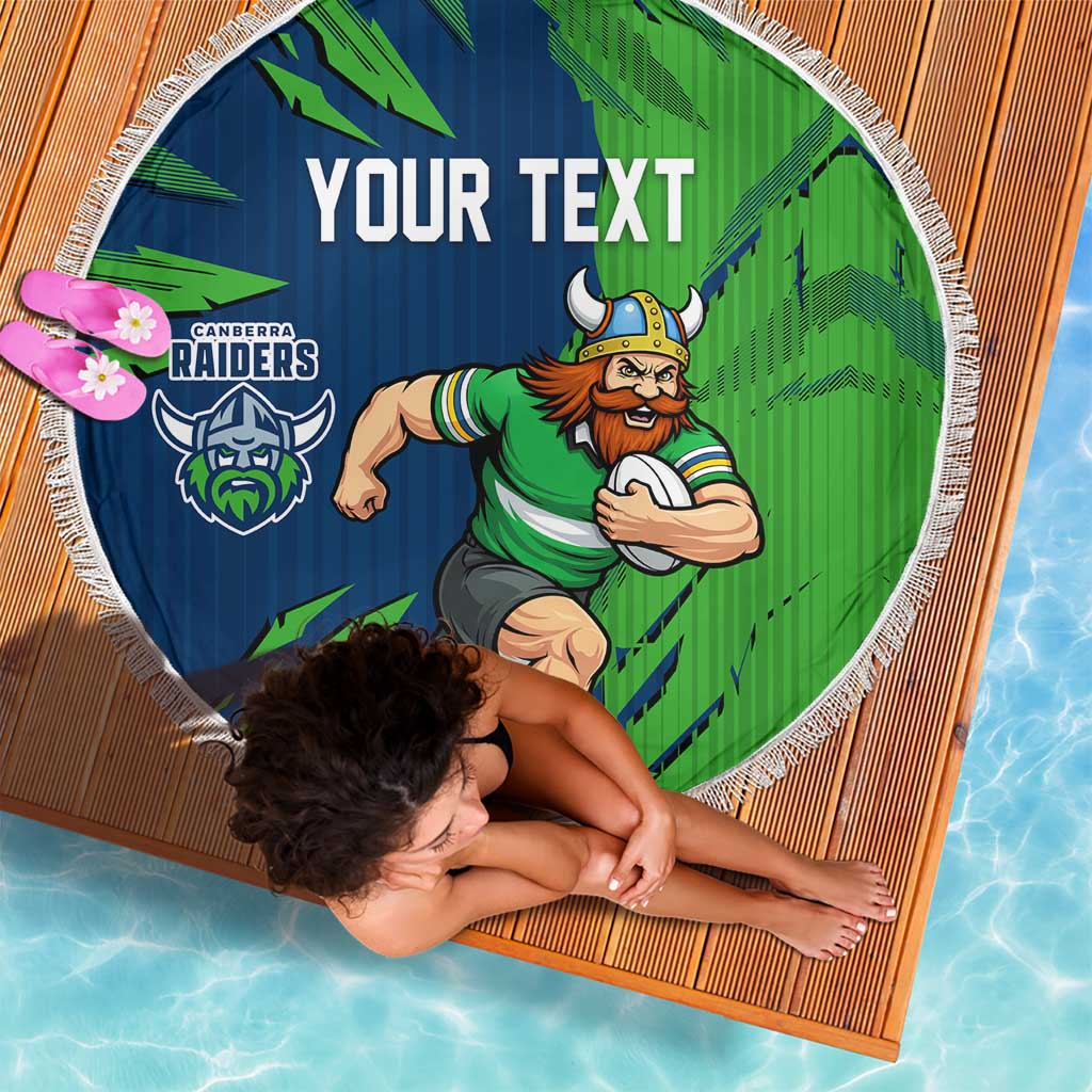 Personalized Canberra Raiders Beach Blanket Dynamic Lightning Mascot Rugby Australia