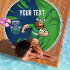 Personalized Canberra Raiders Beach Blanket Dynamic Lightning Mascot Rugby Australia