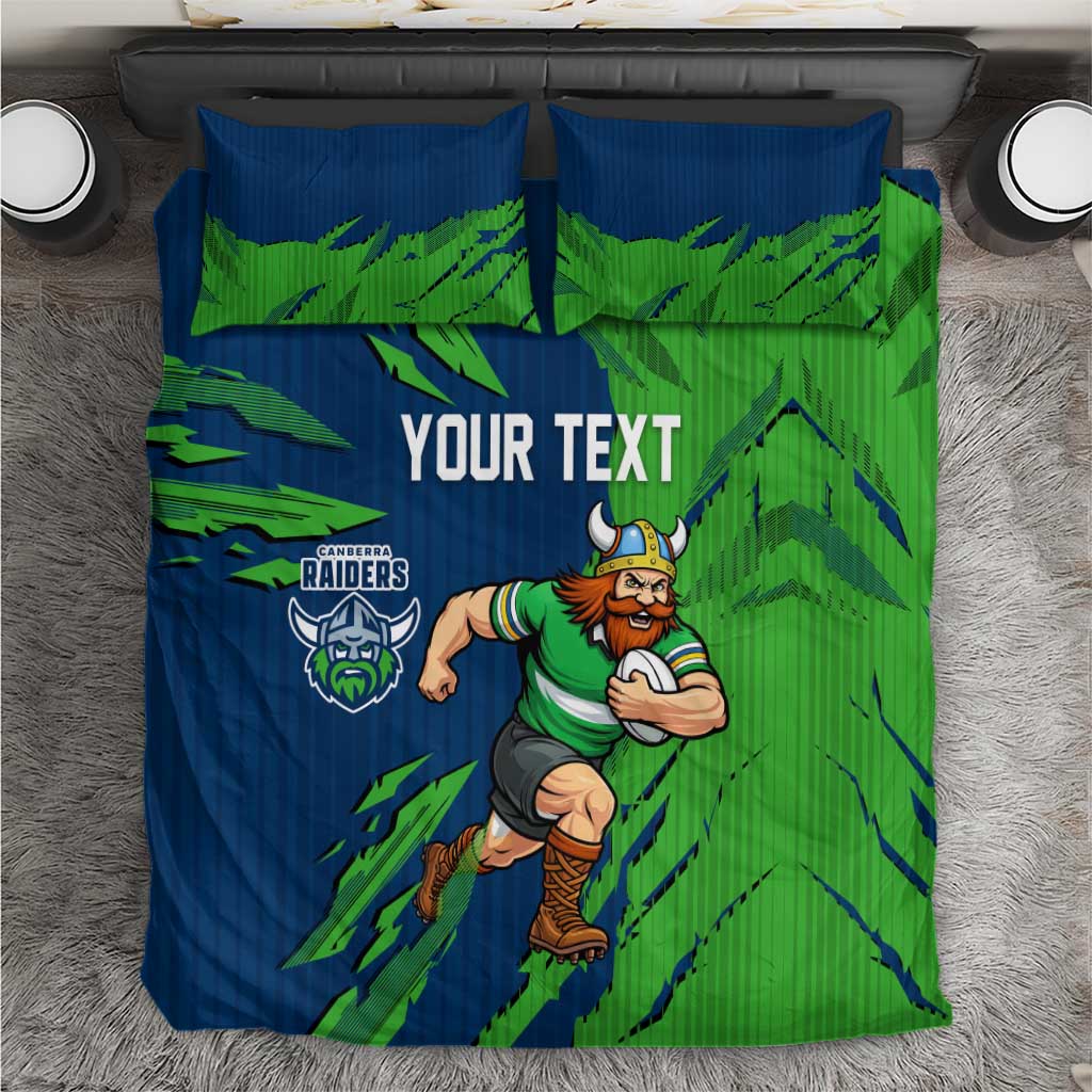 Personalized Canberra Raiders Bedding Set Dynamic Lightning Mascot Rugby Australia