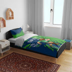 Personalized Canberra Raiders Bedding Set Dynamic Lightning Mascot Rugby Australia