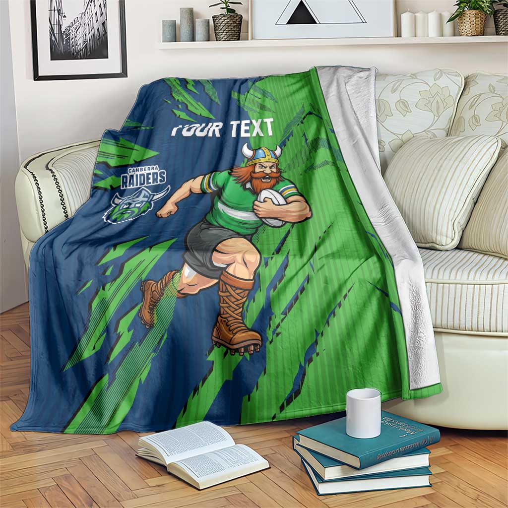 Personalized Canberra Raiders Blanket Dynamic Lightning Mascot Rugby Australia