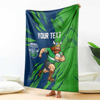 Personalized Canberra Raiders Blanket Dynamic Lightning Mascot Rugby Australia