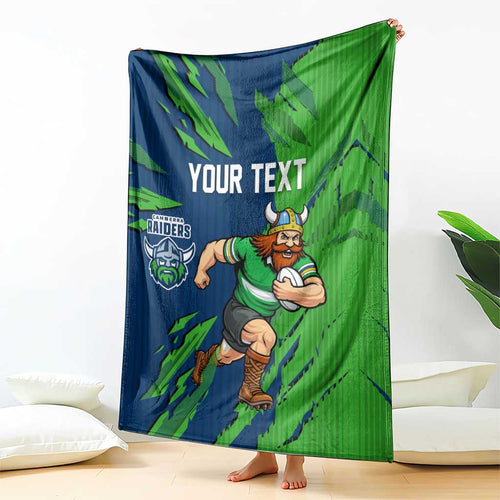 Personalized Canberra Raiders Blanket Dynamic Lightning Mascot Rugby Australia