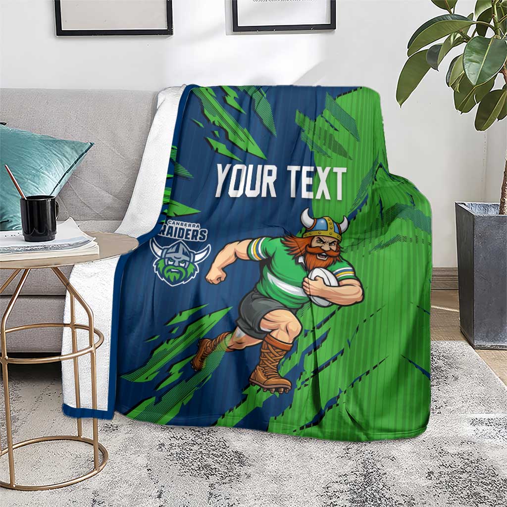Personalized Canberra Raiders Blanket Dynamic Lightning Mascot Rugby Australia