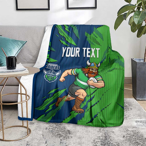 Personalized Canberra Raiders Blanket Dynamic Lightning Mascot Rugby Australia