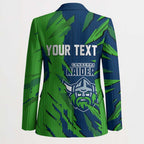 Personalized Canberra Raiders Blazer Dynamic Lightning Mascot Rugby Australia