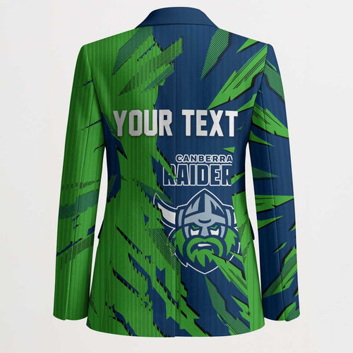 Personalized Canberra Raiders Blazer Dynamic Lightning Mascot Rugby Australia