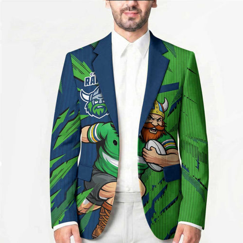 Personalized Canberra Raiders Blazer Dynamic Lightning Mascot Rugby Australia