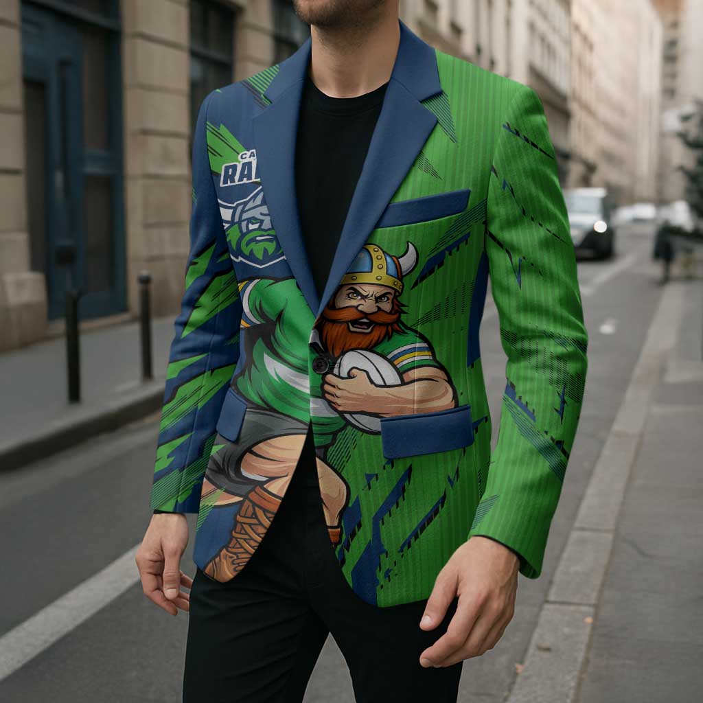 Personalized Canberra Raiders Blazer Dynamic Lightning Mascot Rugby Australia