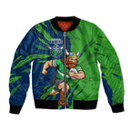 Personalized Canberra Raiders Bomber Jacket Dynamic Lightning Mascot Rugby Australia
