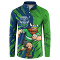 Personalized Canberra Raiders Button Sweatshirt Dynamic Lightning Mascot Rugby Australia
