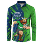 Personalized Canberra Raiders Button Sweatshirt Dynamic Lightning Mascot Rugby Australia