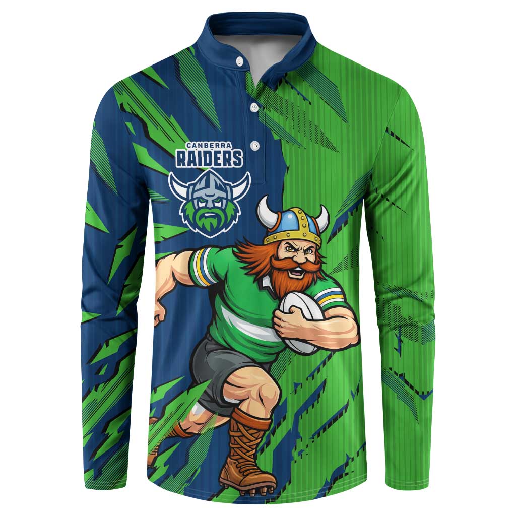 Personalized Canberra Raiders Button Sweatshirt Dynamic Lightning Mascot Rugby Australia