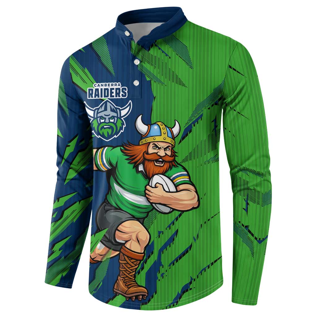 Personalized Canberra Raiders Button Sweatshirt Dynamic Lightning Mascot Rugby Australia