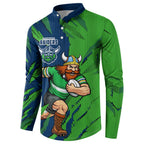 Personalized Canberra Raiders Button Sweatshirt Dynamic Lightning Mascot Rugby Australia