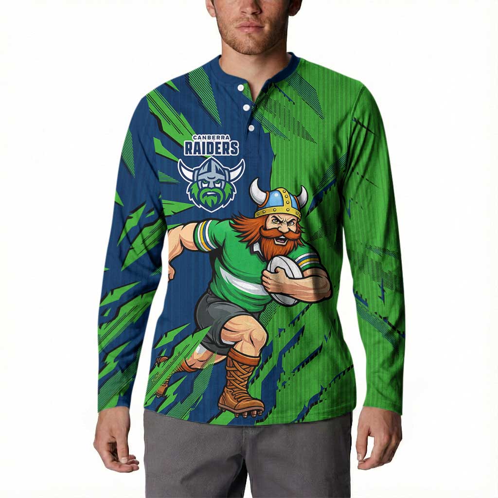 Personalized Canberra Raiders Button Sweatshirt Dynamic Lightning Mascot Rugby Australia