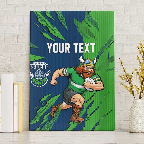 Personalized Canberra Raiders Canvas Wall Art Dynamic Lightning Mascot Rugby Australia