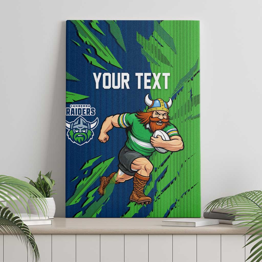 Personalized Canberra Raiders Canvas Wall Art Dynamic Lightning Mascot Rugby Australia