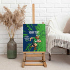 Personalized Canberra Raiders Canvas Wall Art Dynamic Lightning Mascot Rugby Australia
