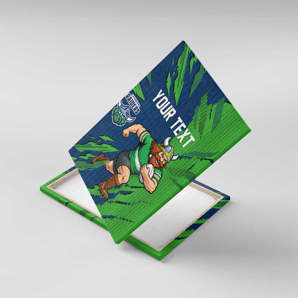 Personalized Canberra Raiders Canvas Wall Art Dynamic Lightning Mascot Rugby Australia