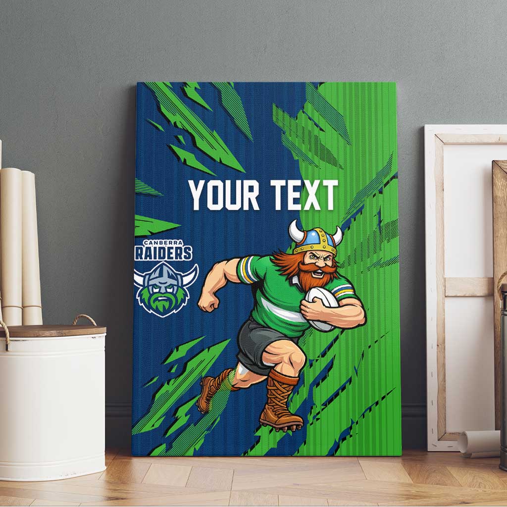 Personalized Canberra Raiders Canvas Wall Art Dynamic Lightning Mascot Rugby Australia