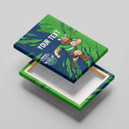 Personalized Canberra Raiders Canvas Wall Art Dynamic Lightning Mascot Rugby Australia