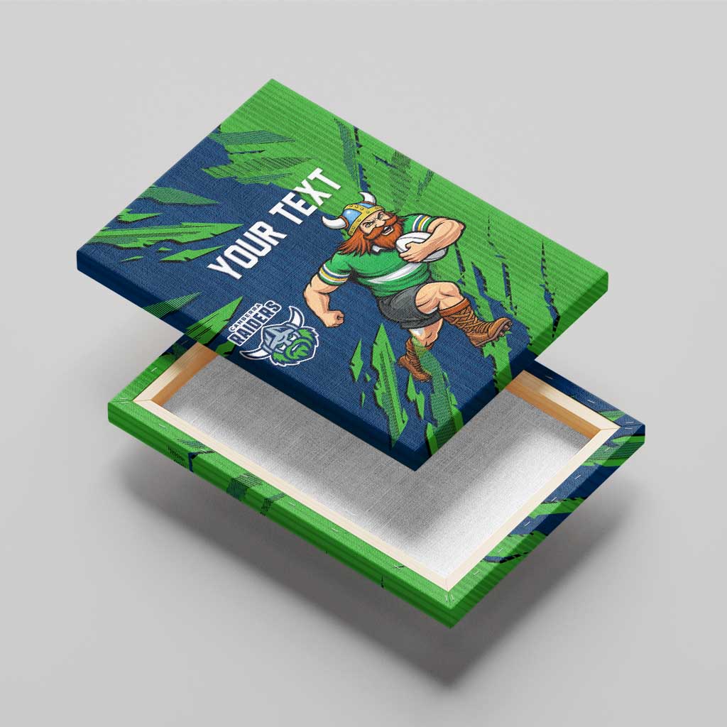 Personalized Canberra Raiders Canvas Wall Art Dynamic Lightning Mascot Rugby Australia