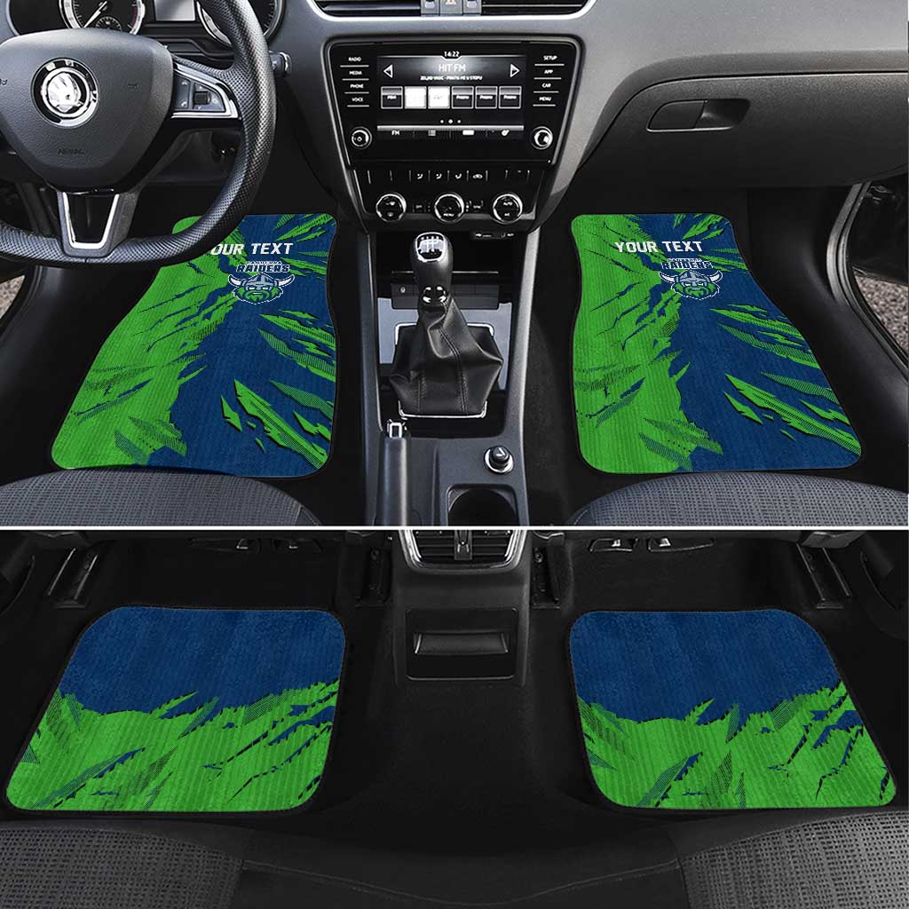 Personalized Canberra Raiders Car Mats Dynamic Lightning Mascot Rugby Australia