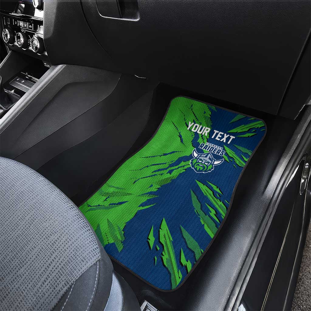 Personalized Canberra Raiders Car Mats Dynamic Lightning Mascot Rugby Australia
