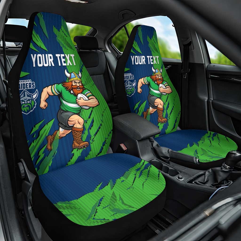 Personalized Canberra Raiders Car Seat Cover Dynamic Lightning Mascot Rugby Australia