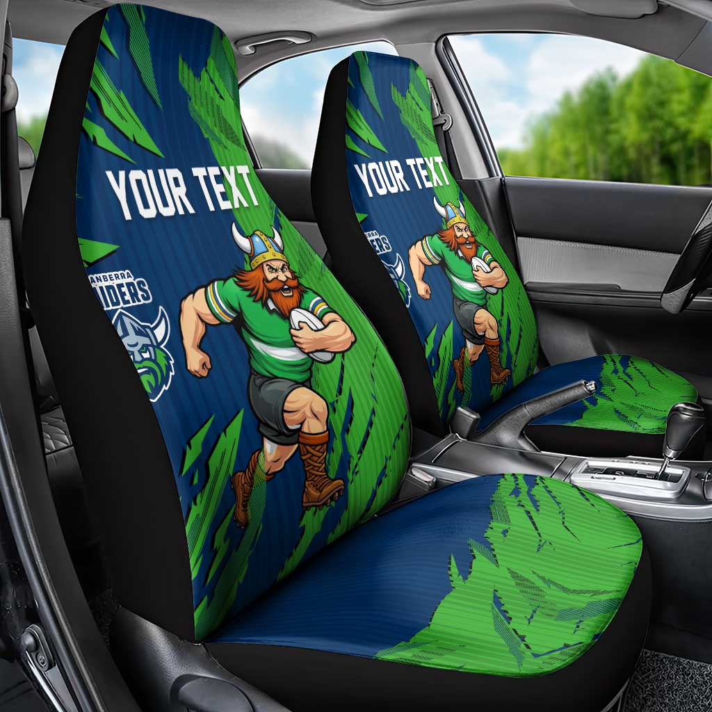 Personalized Canberra Raiders Car Seat Cover Dynamic Lightning Mascot Rugby Australia