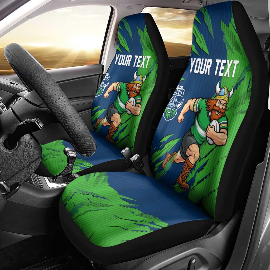 Personalized Canberra Raiders Car Seat Cover Dynamic Lightning Mascot Rugby Australia