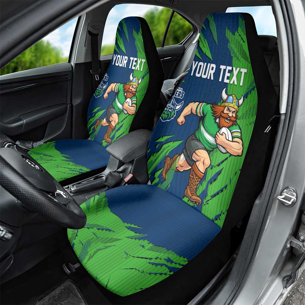 Personalized Canberra Raiders Car Seat Cover Dynamic Lightning Mascot Rugby Australia