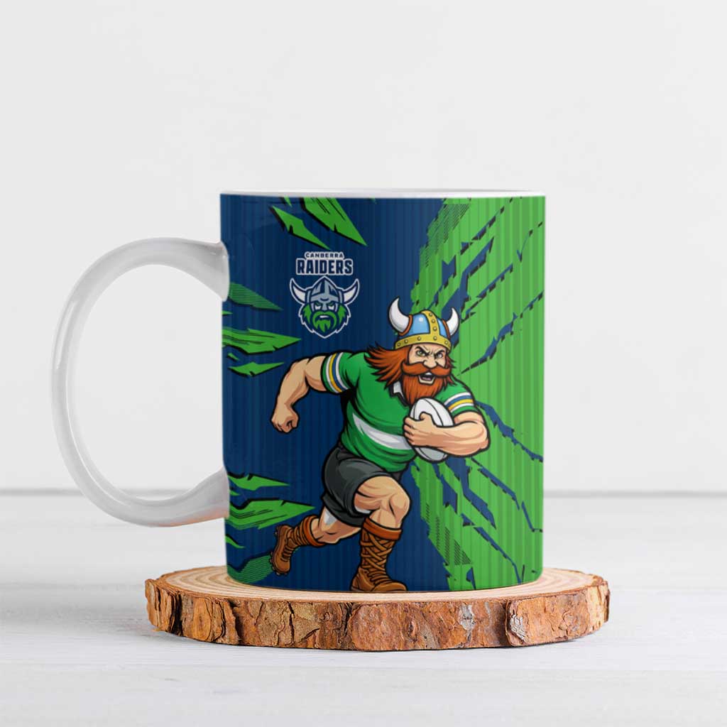 Personalized Canberra Raiders Ceramic Mug Dynamic Lightning Mascot Rugby Australia