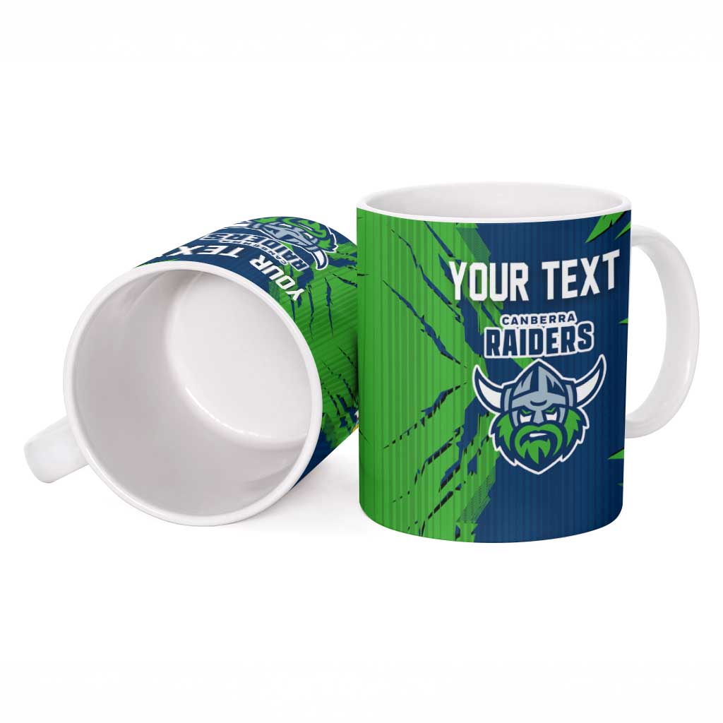Personalized Canberra Raiders Ceramic Mug Dynamic Lightning Mascot Rugby Australia