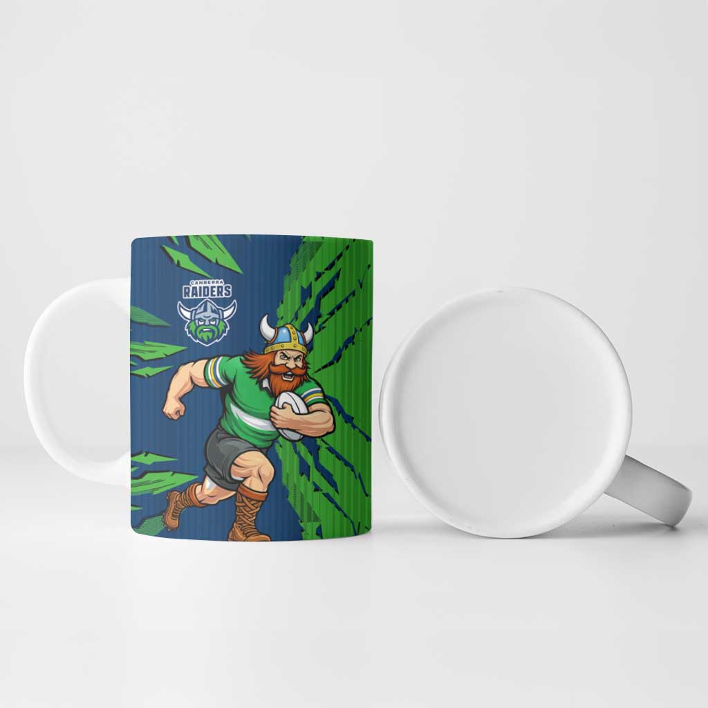 Personalized Canberra Raiders Ceramic Mug Dynamic Lightning Mascot Rugby Australia