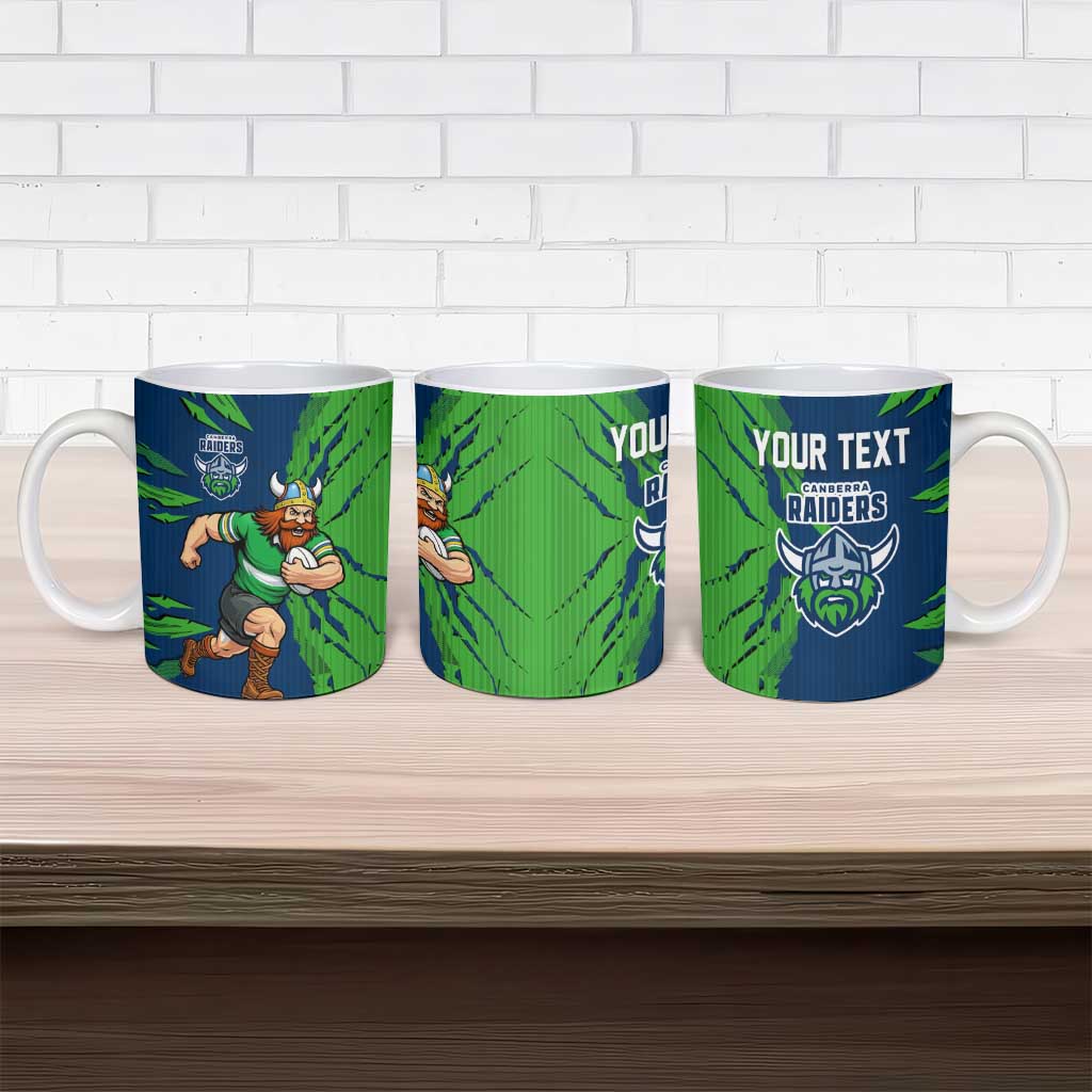 Personalized Canberra Raiders Ceramic Mug Dynamic Lightning Mascot Rugby Australia