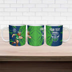 Personalized Canberra Raiders Ceramic Mug Dynamic Lightning Mascot Rugby Australia