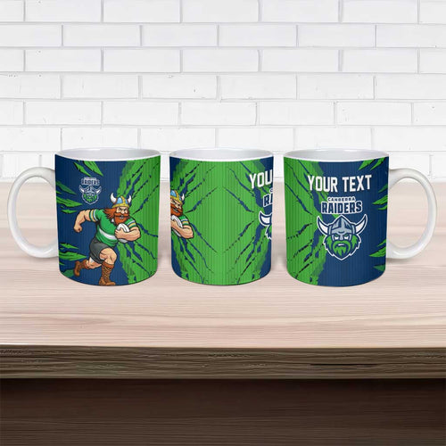 Personalized Canberra Raiders Ceramic Mug Dynamic Lightning Mascot Rugby Australia